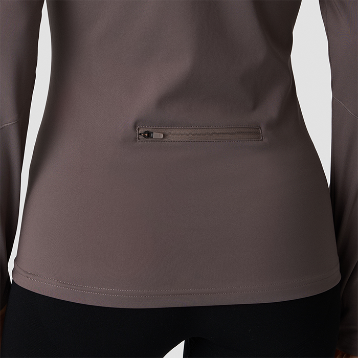 Everyday L&aring;ng&auml;rmad Randig 1/4 Zip Brun
