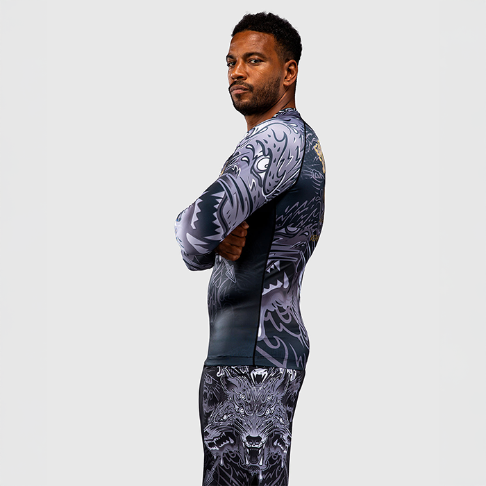 Venum Wolf Atak Rashguard L&aring;ng&auml;rmad Svart Gr&aring;