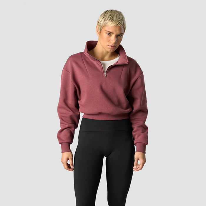 ICANIWILL Nimble Cropped 1/4 Zip Wild Berry