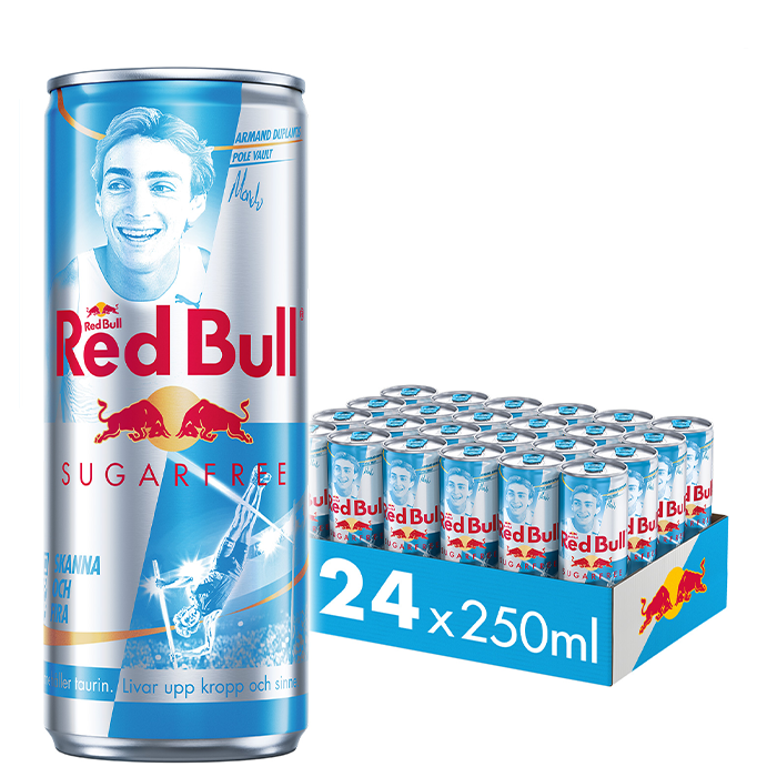 24 x Red Bull Energidryck,250 ml,Sockerfri Mondo Duplantis