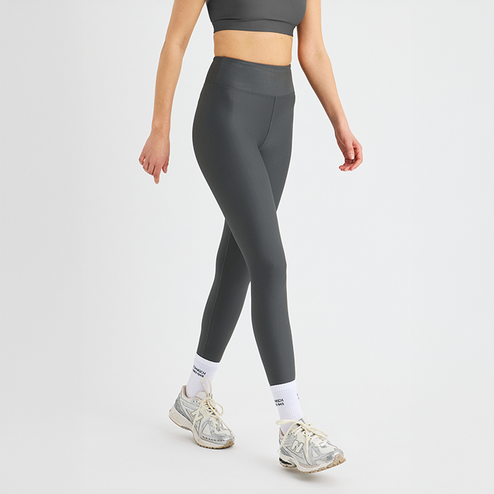 Ribbade Tights Grå