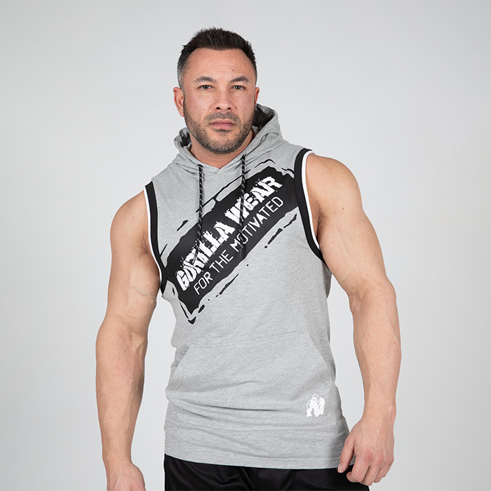 Loretto Hooded Tank Top,Grey Melange
