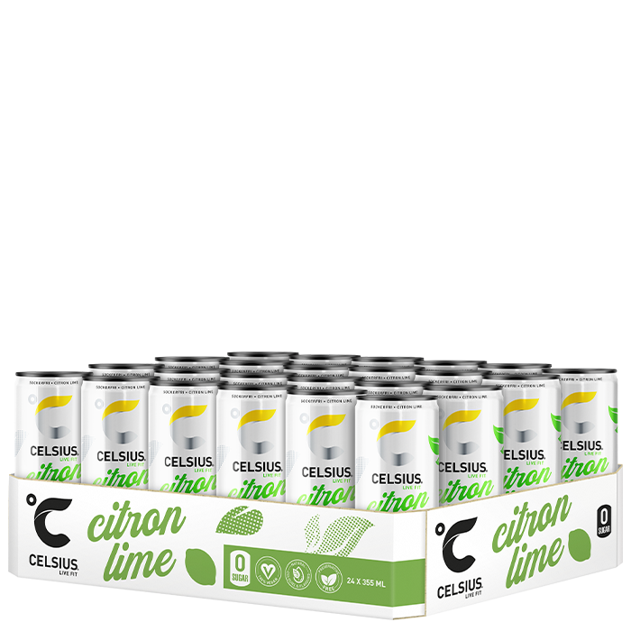 24 x Celsius Energidryck 355 ml Citron Lime