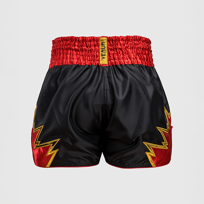 Inferno Muay Thai Shorts Svart Guld R&ouml;d