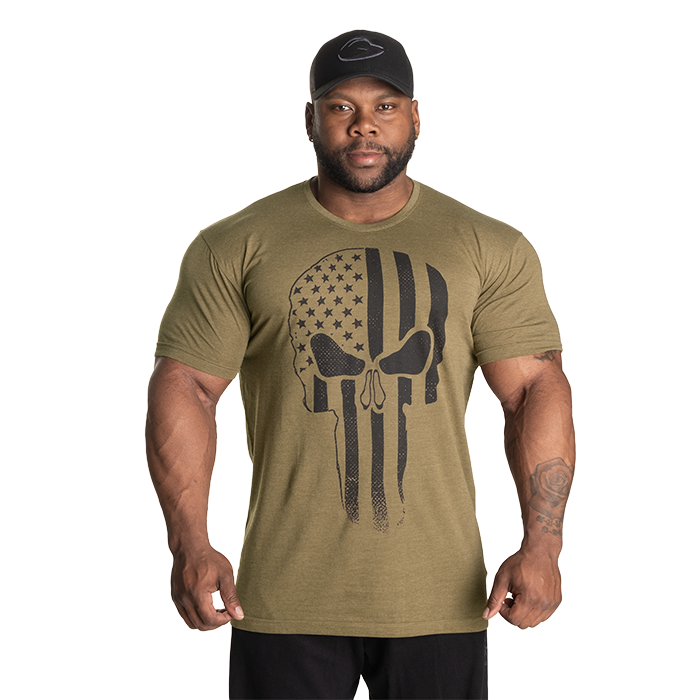 GASP Skull Standard Tee Army Green Melange