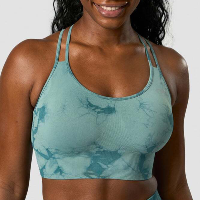 ICANIWILL Define Seamless Tie Dye Sports Bra,Teal