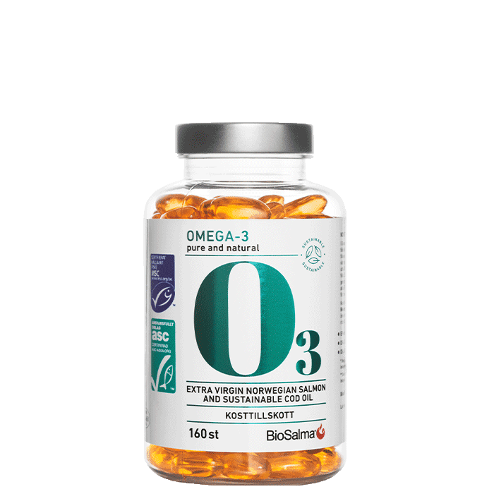 Miljömärkt Omega-3 Pure and Natural 160 kapslar