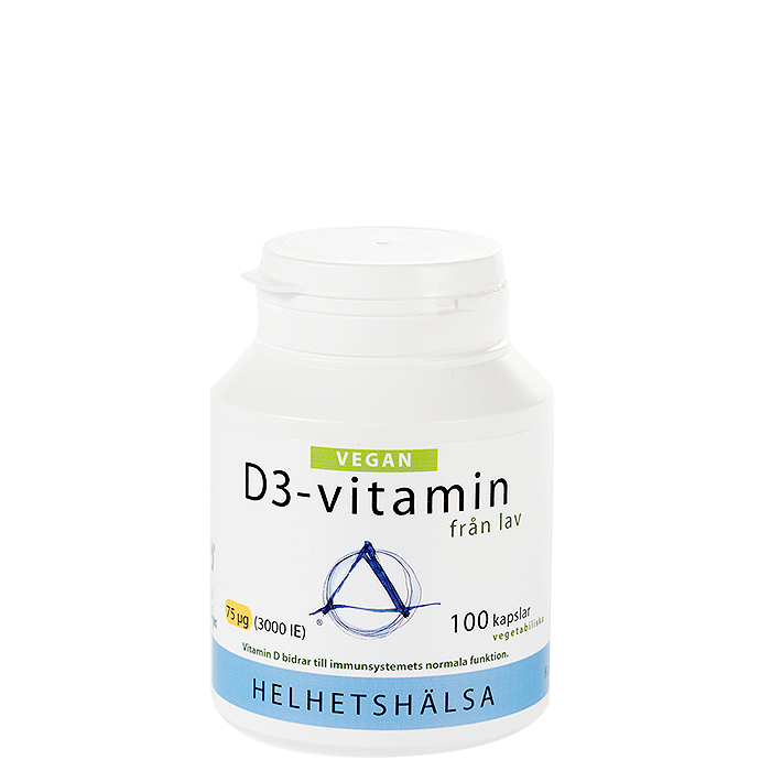 Helhetshälsa D3-vitamin Vegan 75 mcg 3000 IE 100 kapslar
