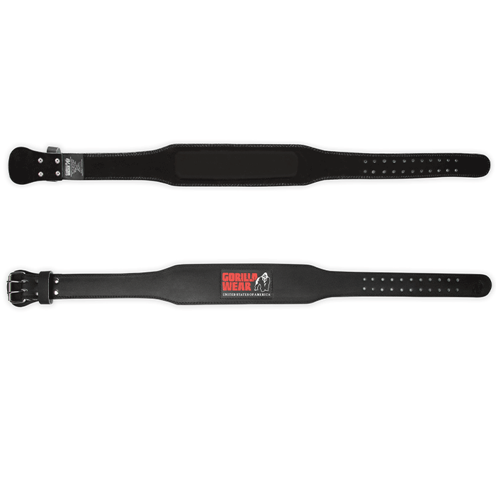 4 Inch Padded Leather Belt,Black/Red
