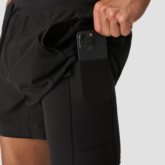 Workout 2-i-1 Shorts 5 Tum Svart