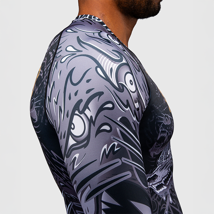 Venum Wolf Atak Rashguard L&aring;ng&auml;rmad Svart Gr&aring;