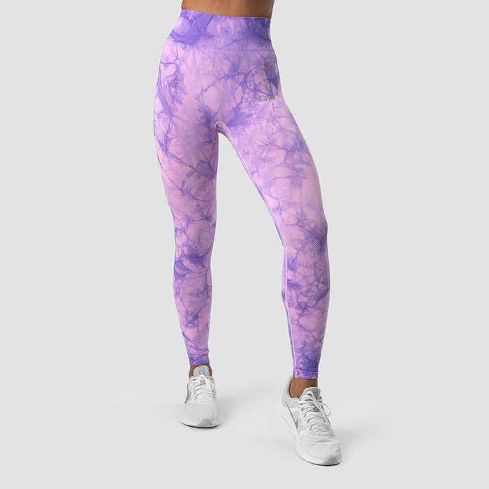 Define Seamless Tie Dye Tights, Purple Breeze