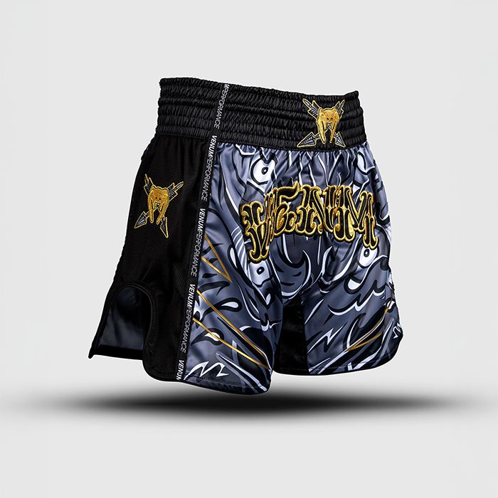 Venum Wolf Atak Thaishorts Svart Gr&aring;