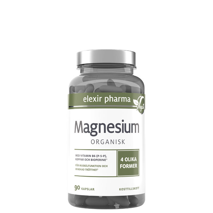 Elexir Pharma Organisk Magnesium 120 mg 90 kapslar