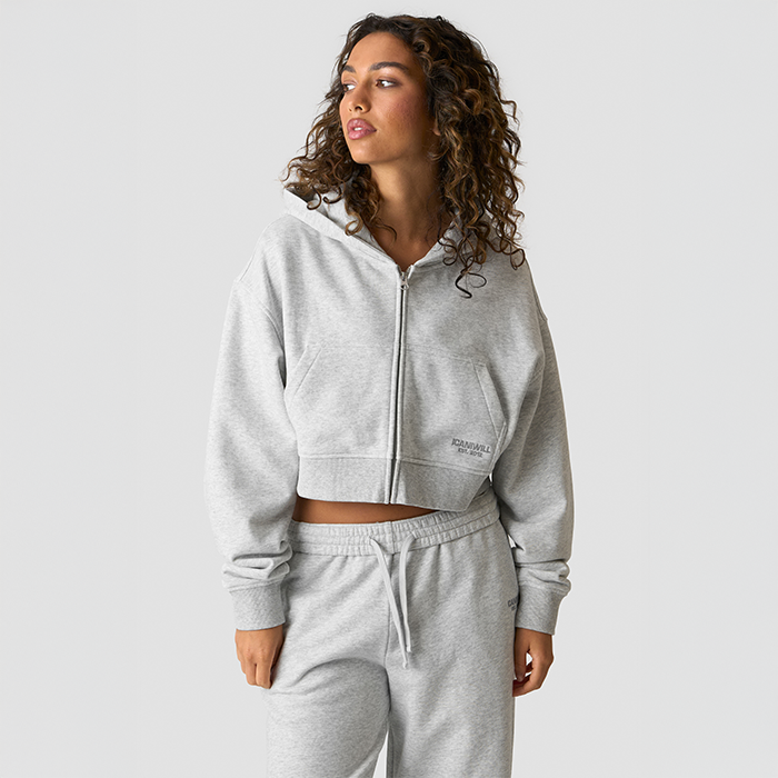 Essence Kort Hoodie Gr&aring;