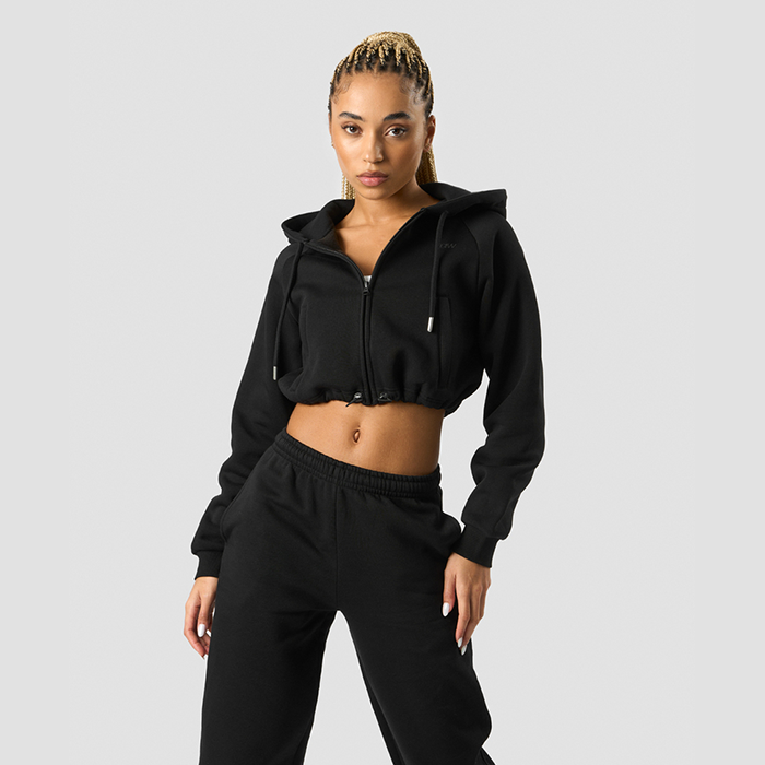 Everyday Cropped Hoodie Wmn Black