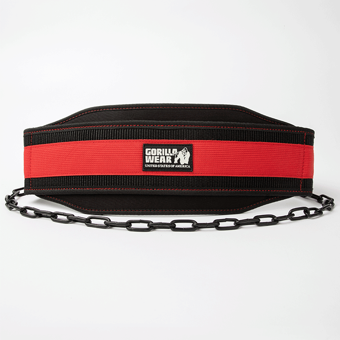 Gorilla Wear Gear GW Nylon Dip Belt Black/Red