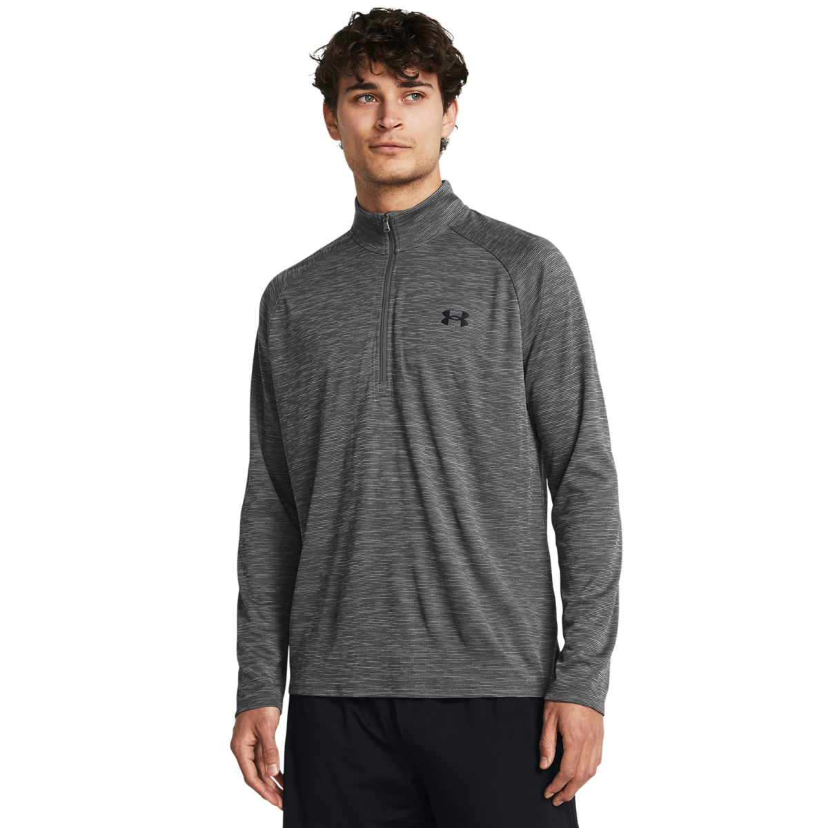 Tech Textured 1/2 Zip Tröja Grå