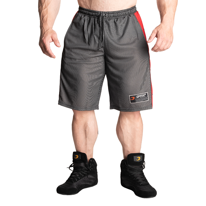 GASP No1 Mesh Shorts Black/Red