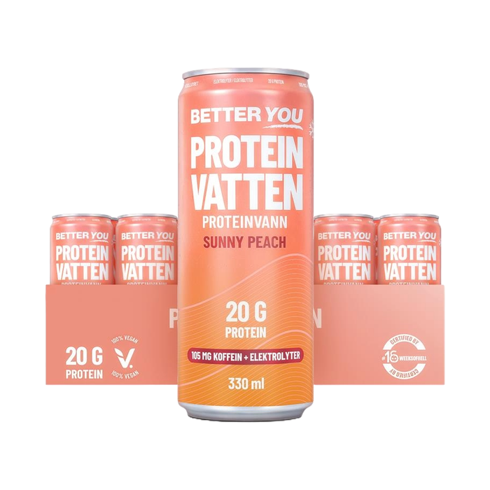 Better You Proteinvatten 330 ml Sunny Peach Koffein+Elektrolyter - 24x330ml