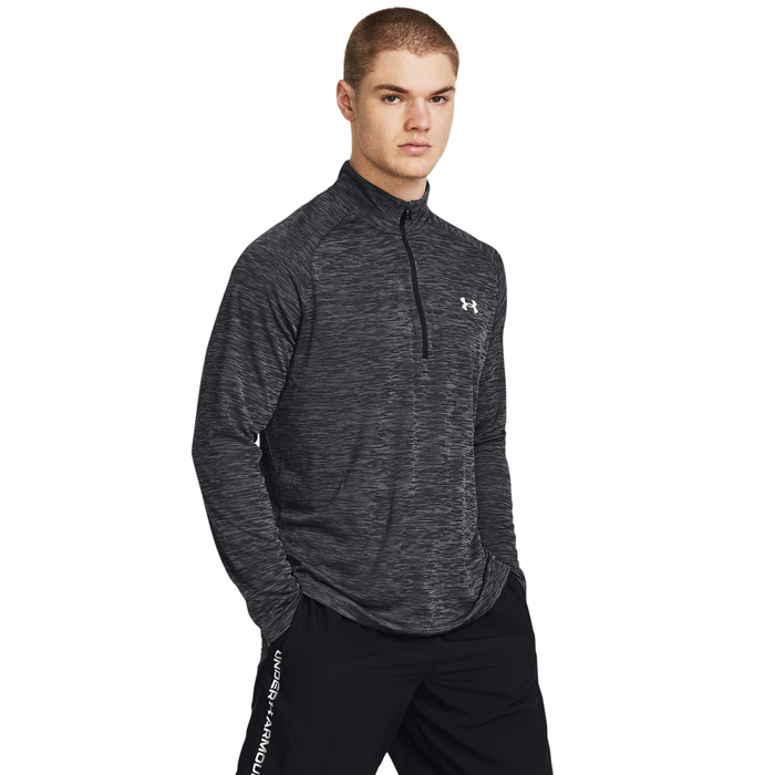 UA Tech Textured 1/2 Zip, Black