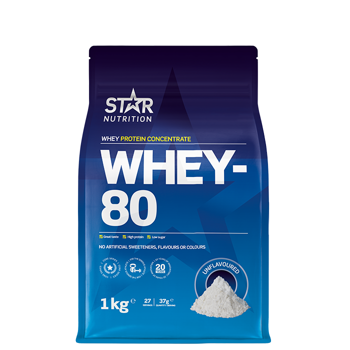 Star Nutrition Whey-80 Vassleprotein 1 kg, Naturell
