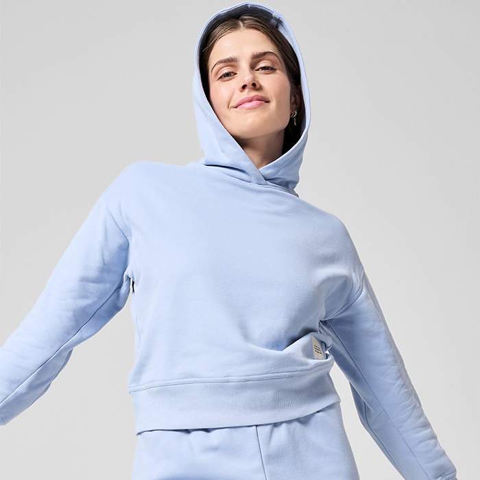 Natural Dye Terry Hoodie, Joyous Blue