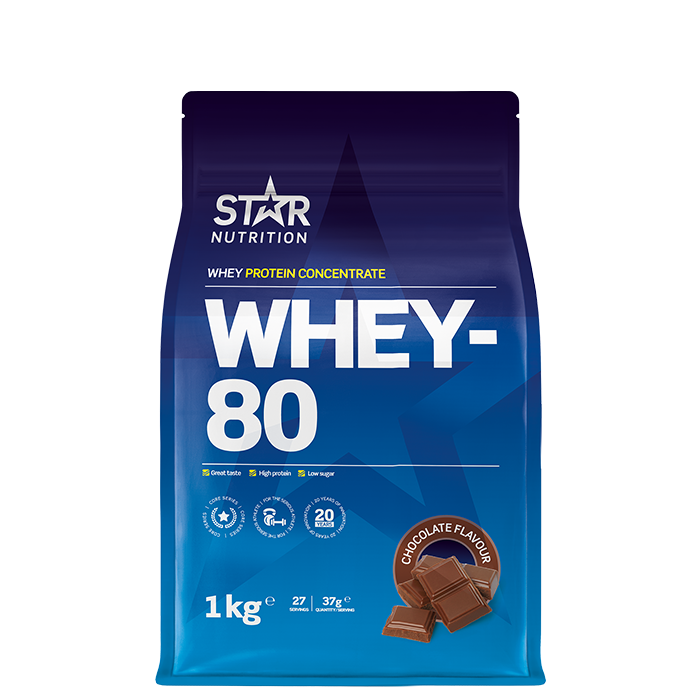 Star Nutrition Whey-80 Vassleprotein 1 kg, Choklad