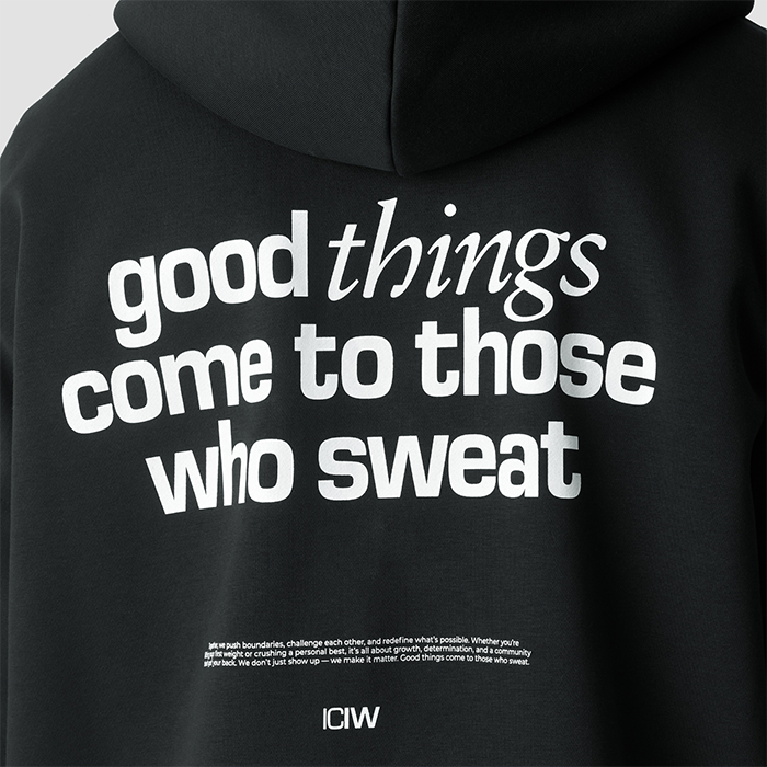 Everyday Relaxed Hoodie Print Svart