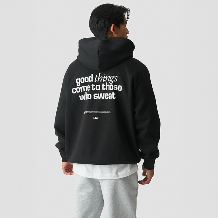 Everyday Relaxed Hoodie Print Svart