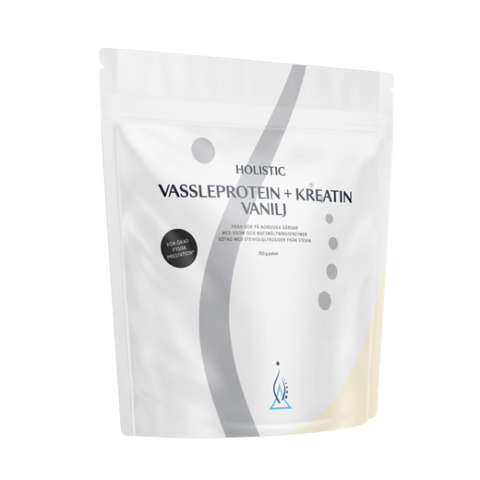 Holistic Vassleprotein + kreatin vanilj, 750 g