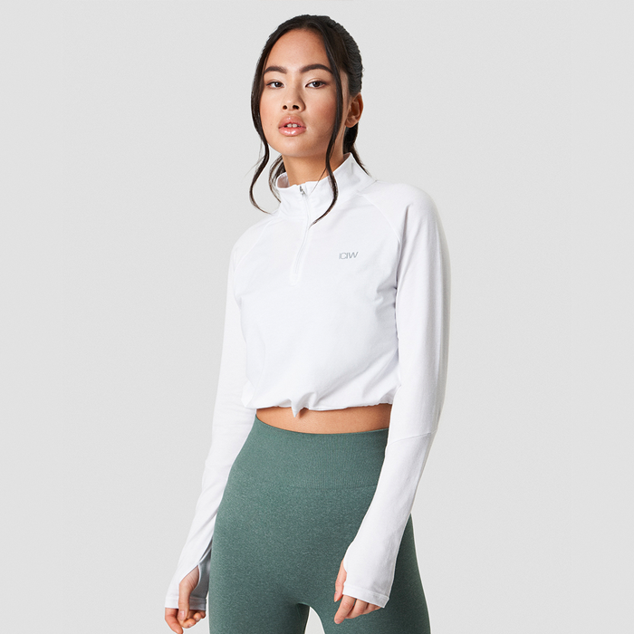 Define Cropped 1/4 Zip Adjustable White