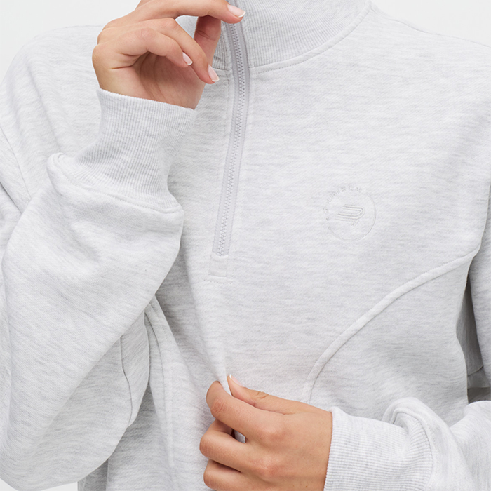 Base Half‑Zip Ljusgr&aring;