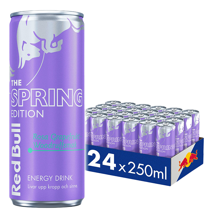 24 x Red Bull Energidryck,250 ml,Spring Edition Rosa Grapefrukt
