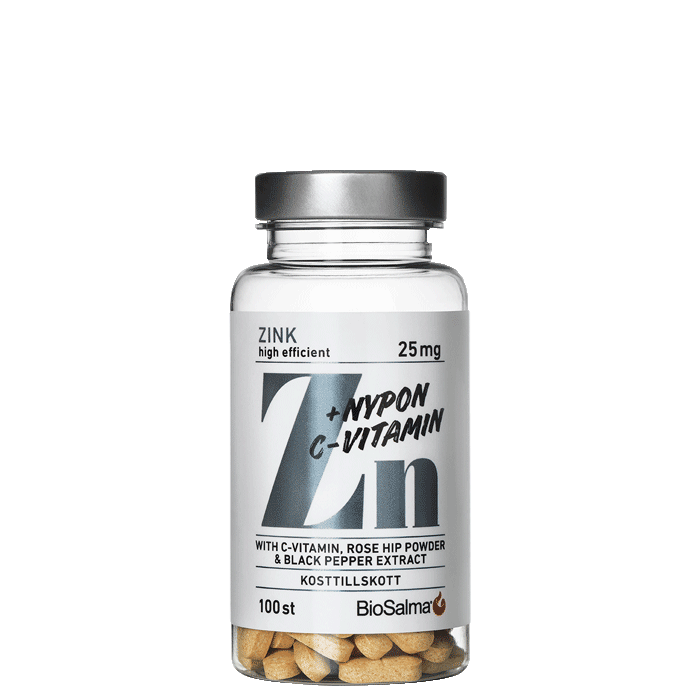 Läs mer om Zink 25mg + C-vitamin & Nypon, 100 tabletter