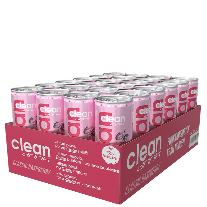 24 x Clean Drink, 330 ml, Classic Raspberry