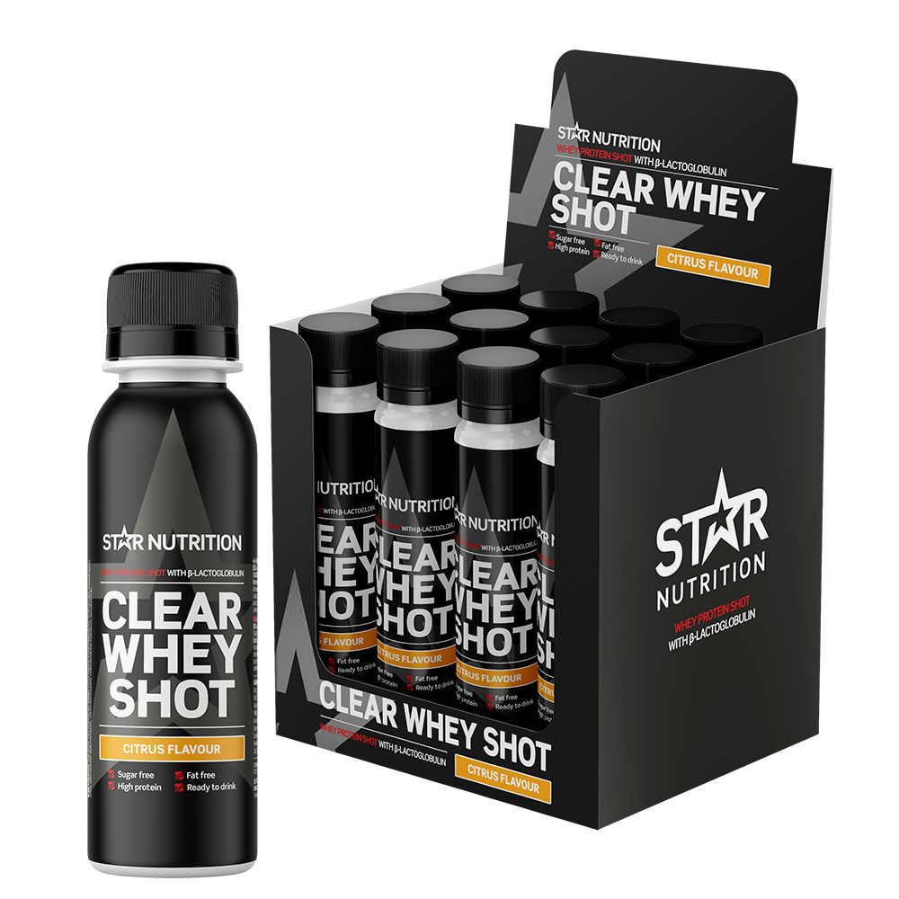 12 x Clear Whey Protein Shot,Citrus Kort Datum