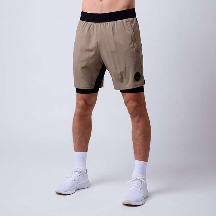 CLN ATHLETICS CLN Rep 2 in 1 Shorts Dark Khaki