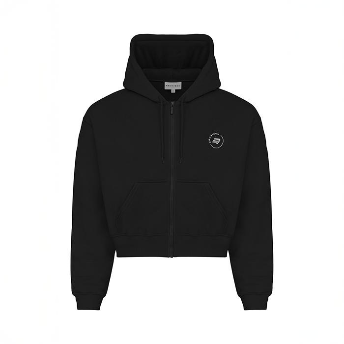Base Hoodie med Dragkedja Svart