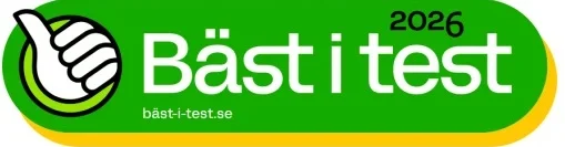 Bäst i test 2026 badge från bäst-i-test.se